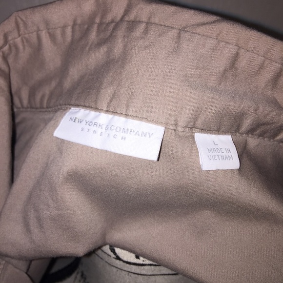 New York & Co Button Up Tan Blouse Sz Large - 0174 - Picture 8 of 8